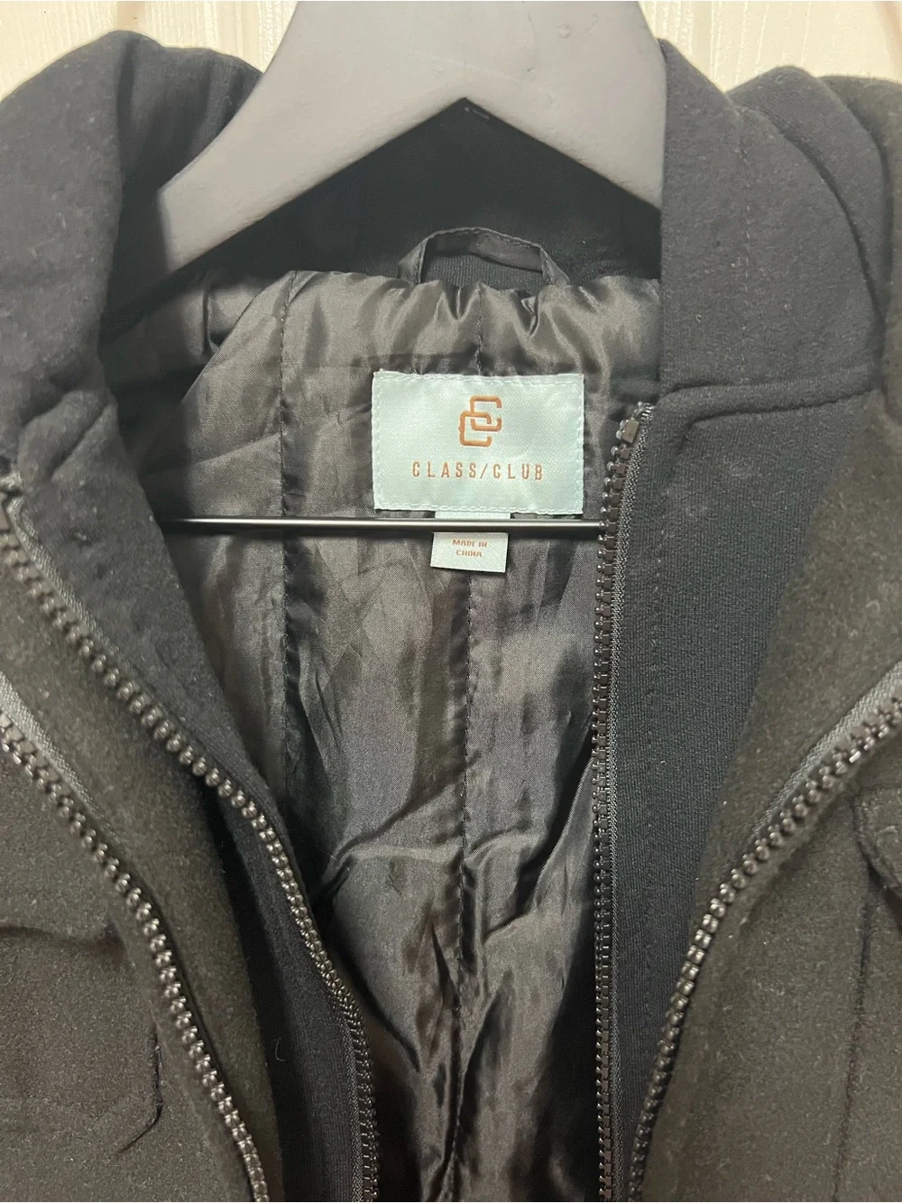 Class Club Boys Black Hooded Pea Coat